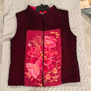 Floral Red Vest for Women